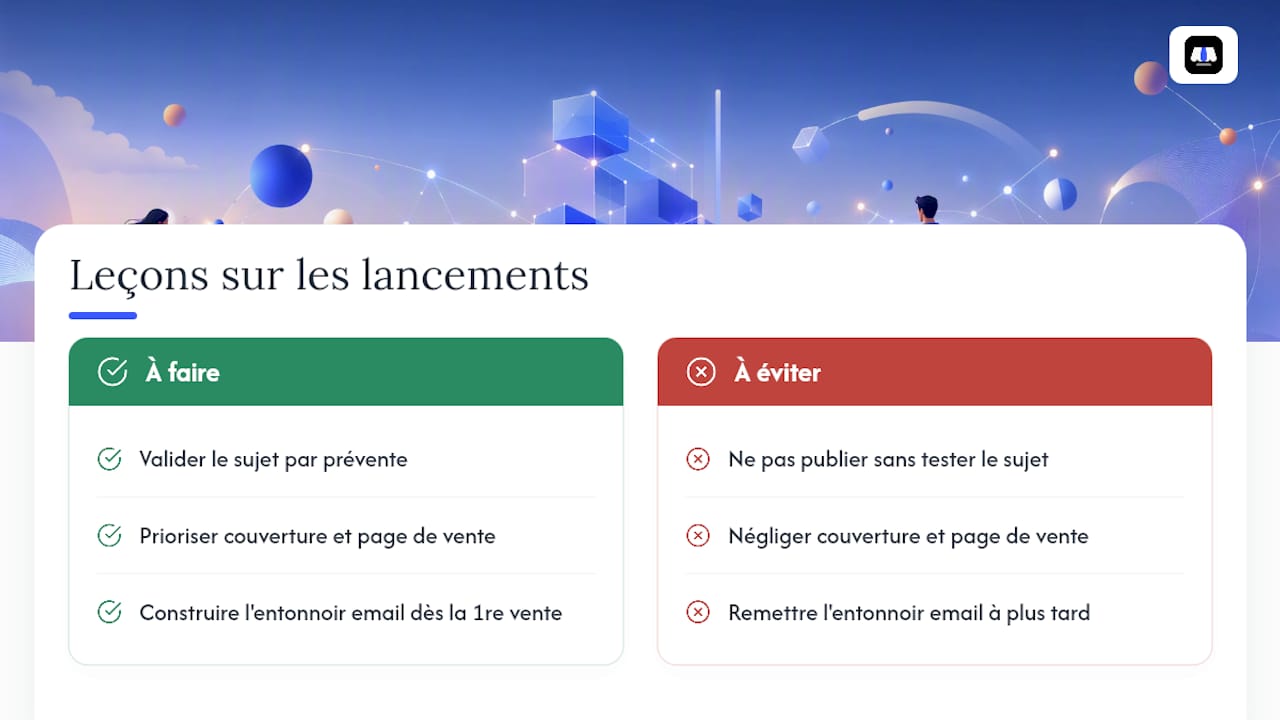 Ce que j'ai appris à force d'observer des lancements d'ebooks — overview diagram