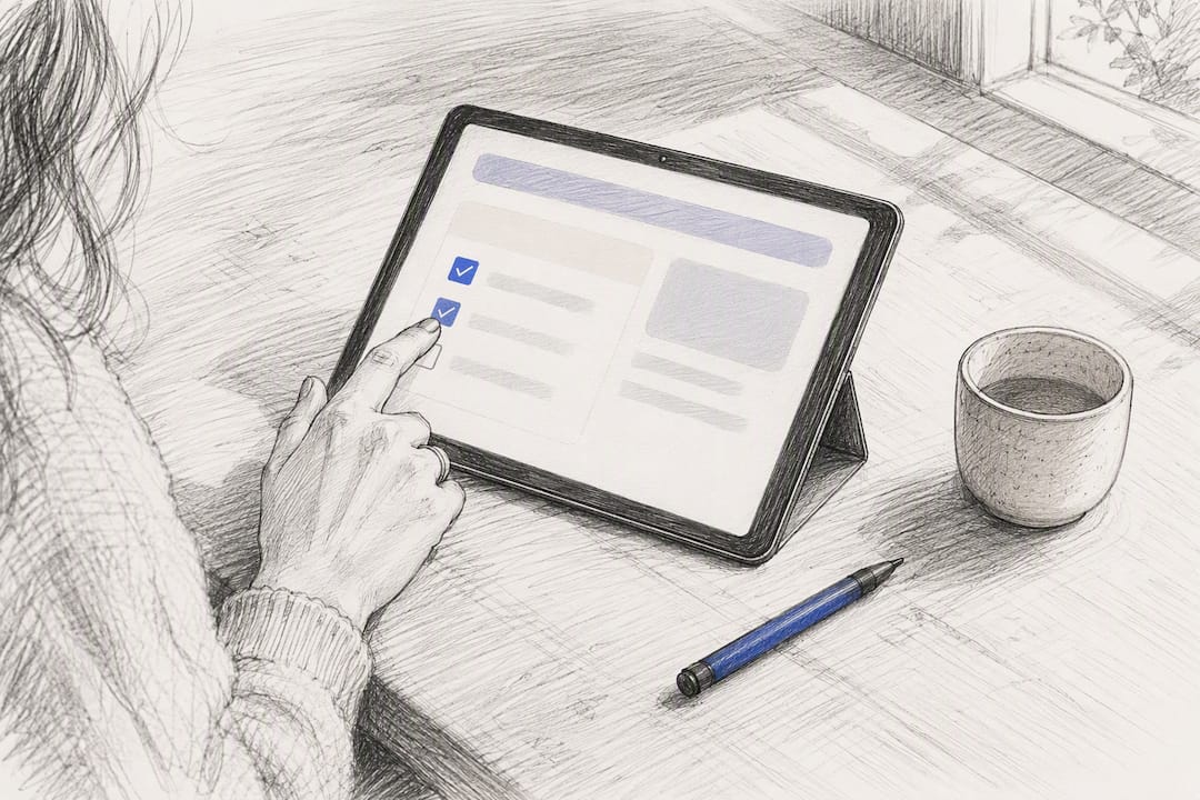 Main remplissant un formulaire de consentement à la newsletter