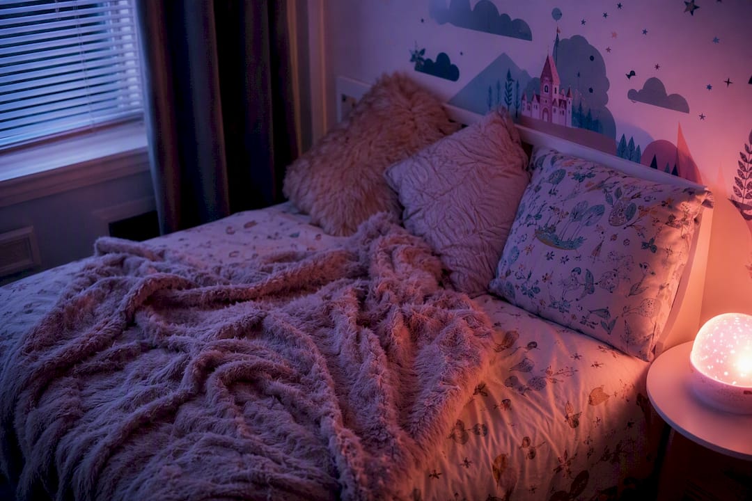 Cozy child’s bedroom with warm nightlight