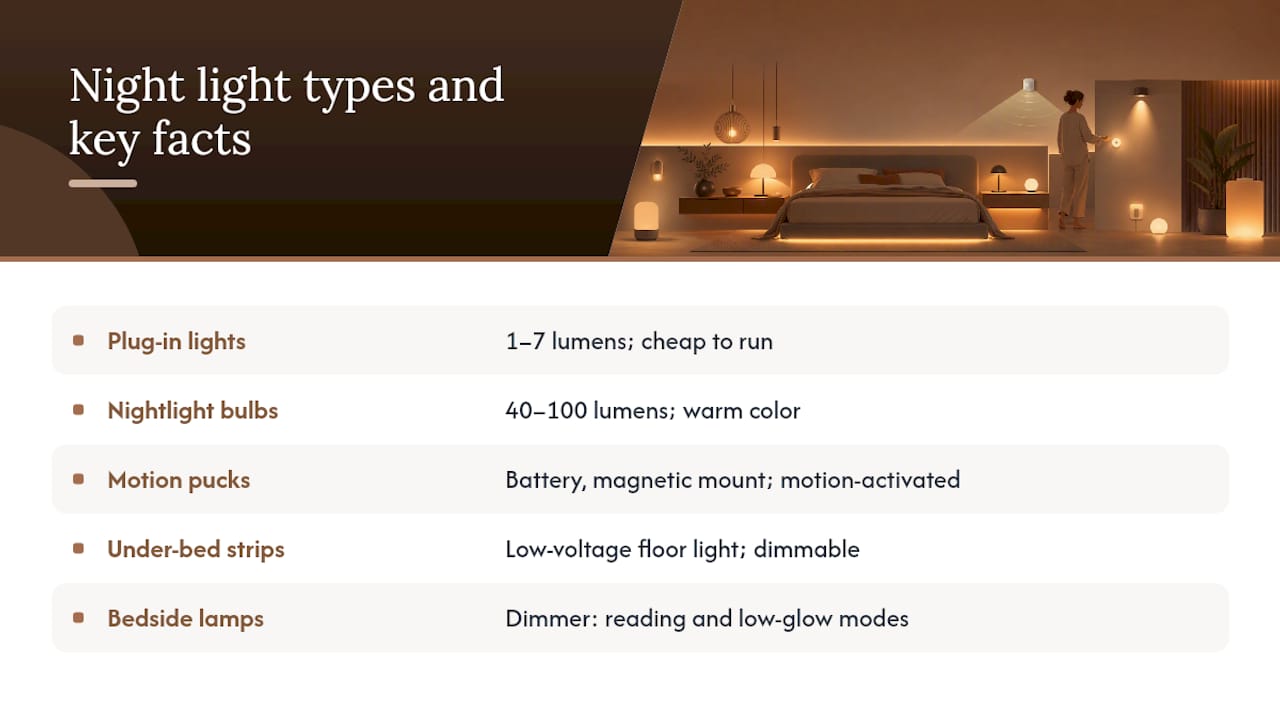 What Type of Night Light Works Best for Your Bedroom? — overview diagram