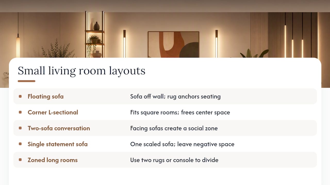 Which Small Living Room Layout Fits Your Space? — overview diagram