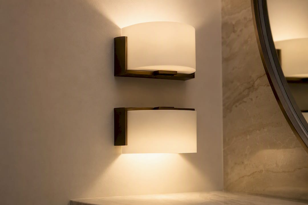 Frosted diffuser showing upward and downward light