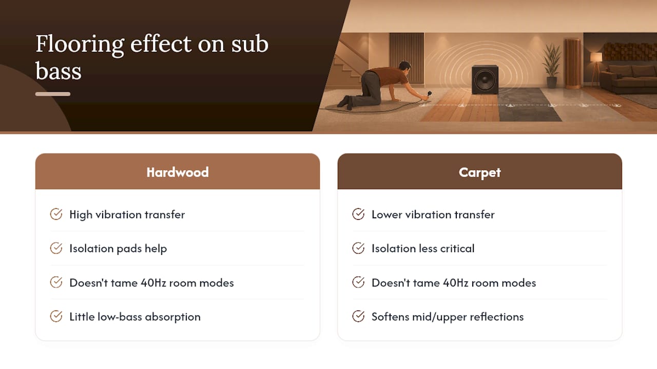 Does Carpet or Hardwood Flooring Change Subwoofer Bass? — overview diagram