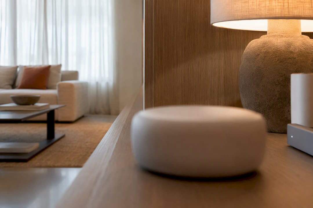 Anonymous smart hub in a refined living room