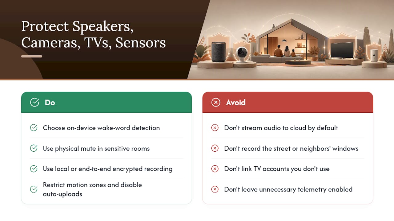How Do You Protect Speakers, Cameras, TVs, and Sensors? — overview diagram