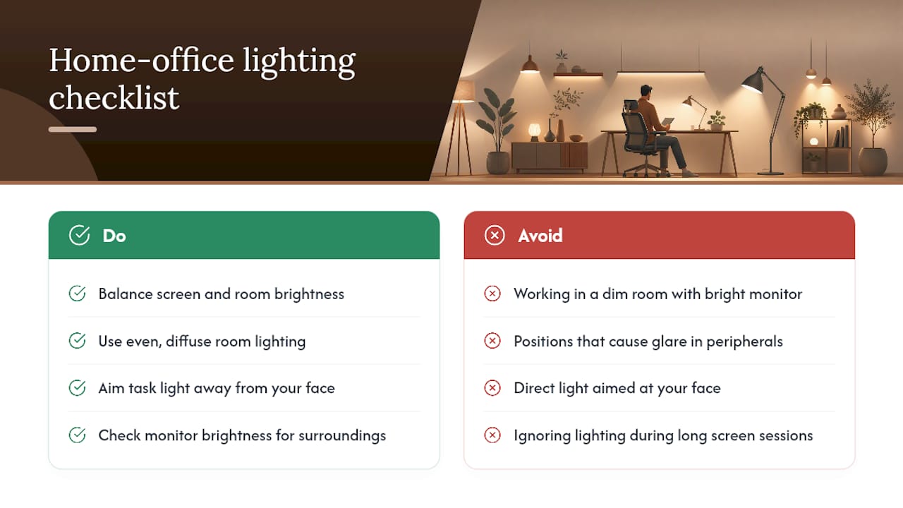 How Home Office Lighting Affects Your Eyes and Your Focus — overview diagram