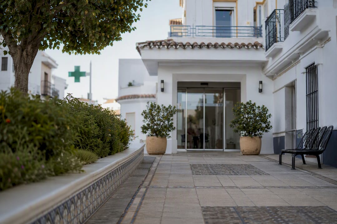 Spanish local health center entrance exterior