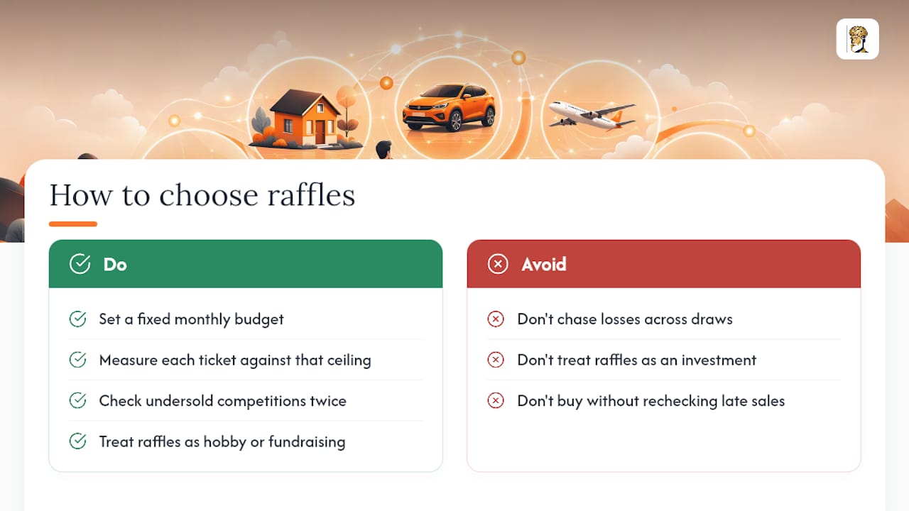 How I use odds to choose raffles and what to expect long term — overview diagram