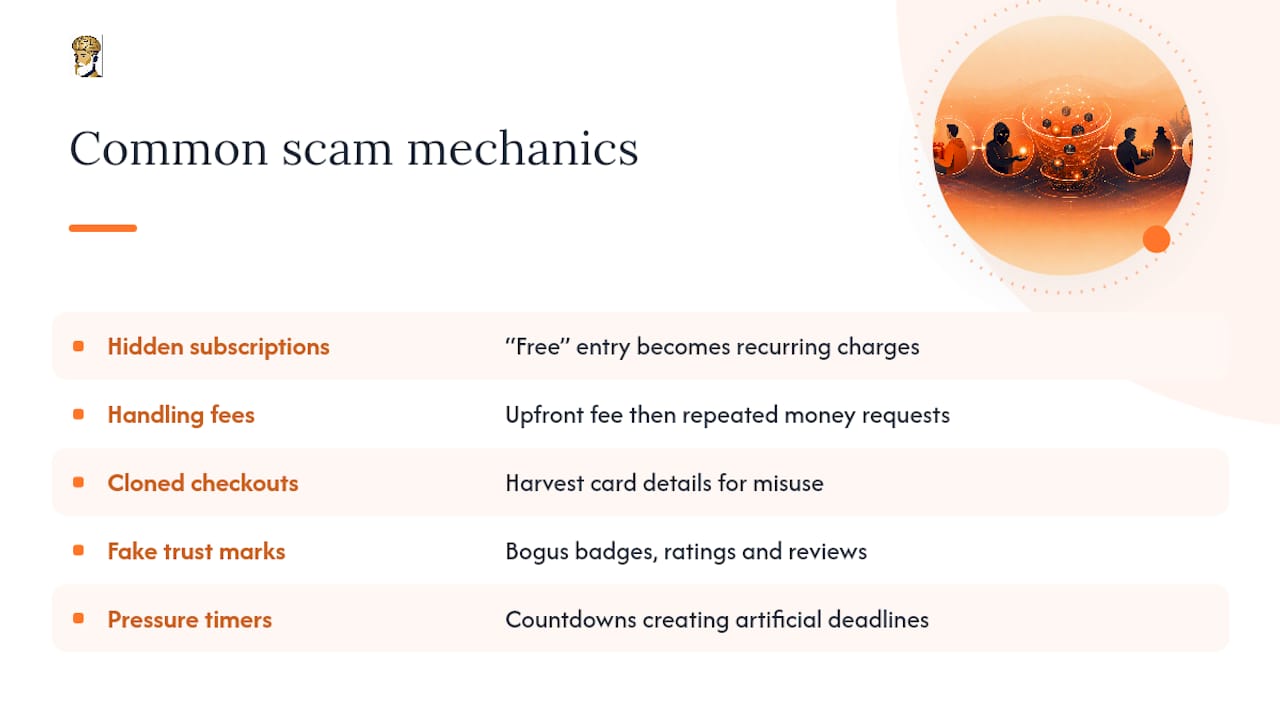How scammers actually extract your money or data — overview diagram