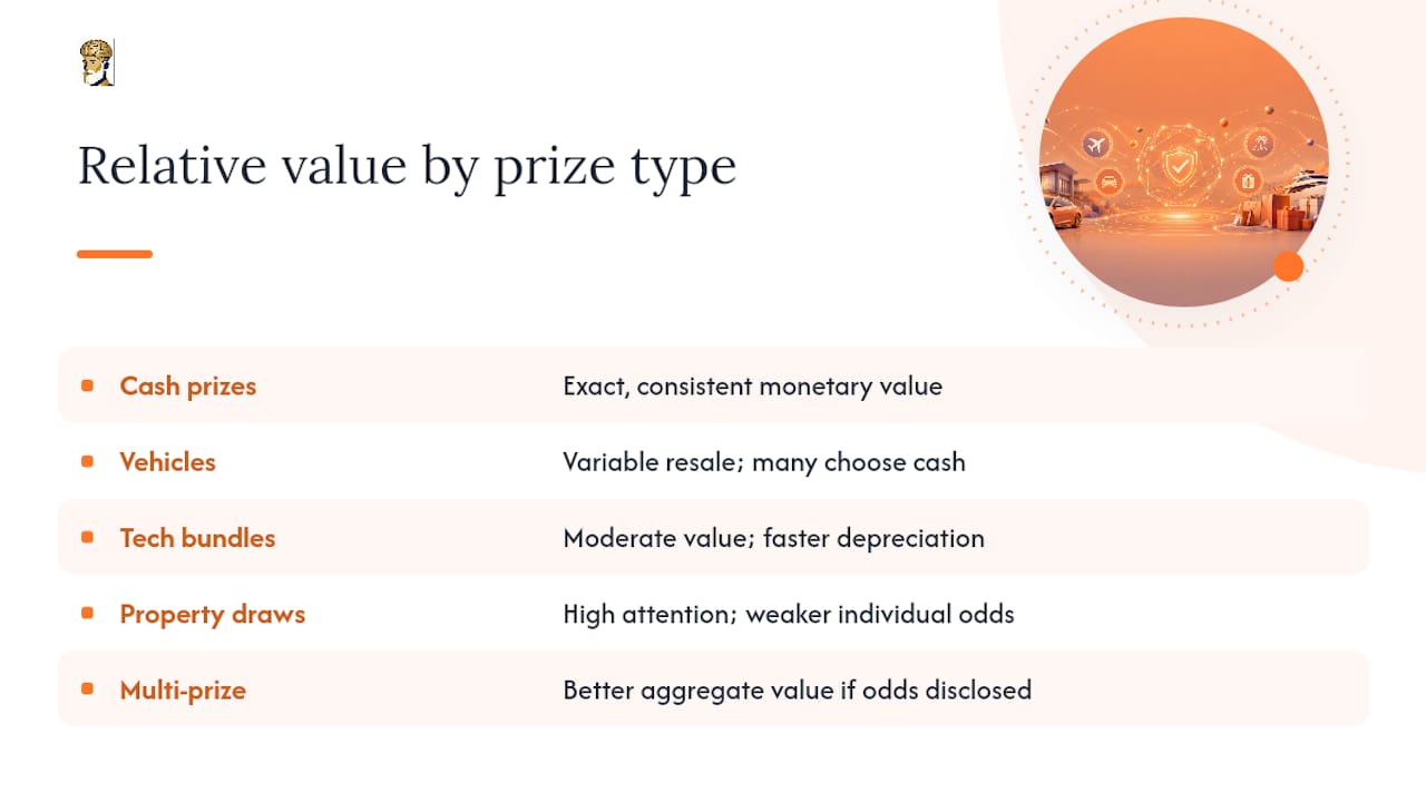 What prize categories offer the best relative value? — overview diagram