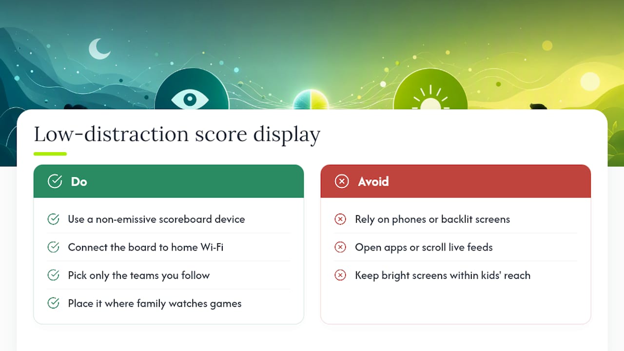 A Low-Distraction Way to Keep Up with the Score — overview diagram