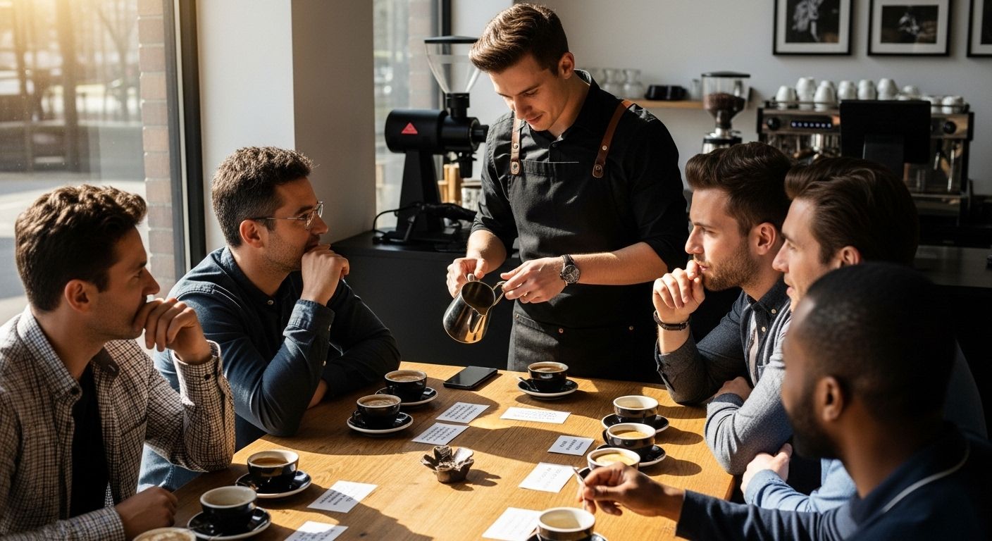 coffee blends tasting, coffee lovers, café scene