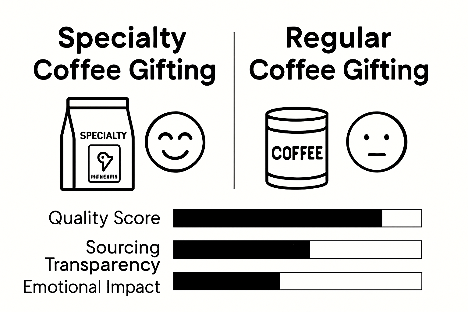 Specialty vs regular coffee gifting visual comparison