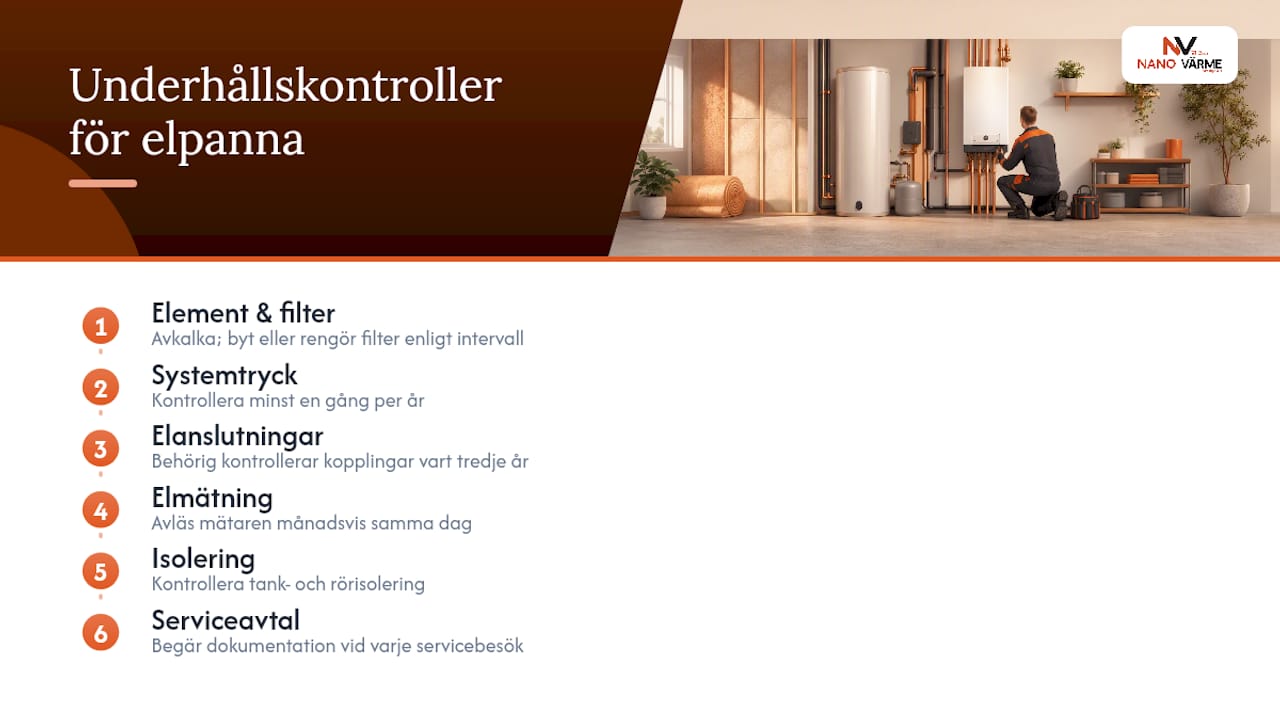 Underhållstips för energieffektiv elpanna