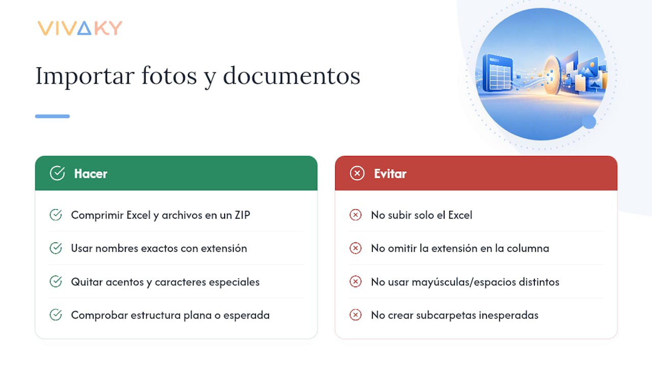 Cómo importar fotos y documentos junto con la lista de participantes — overview diagram