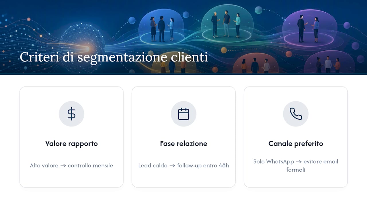 Criteri per segmentare e attività del cliente