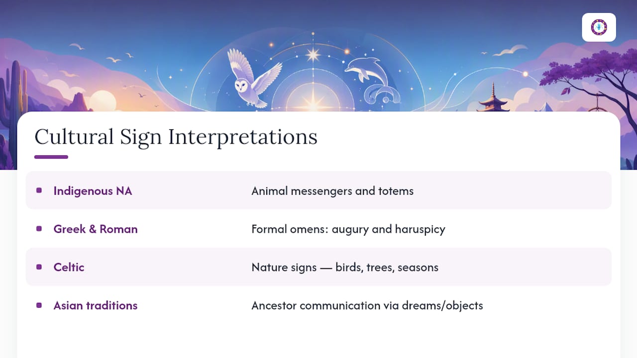 How Have Different Cultures Understood Spirit Guide Signs? — overview diagram