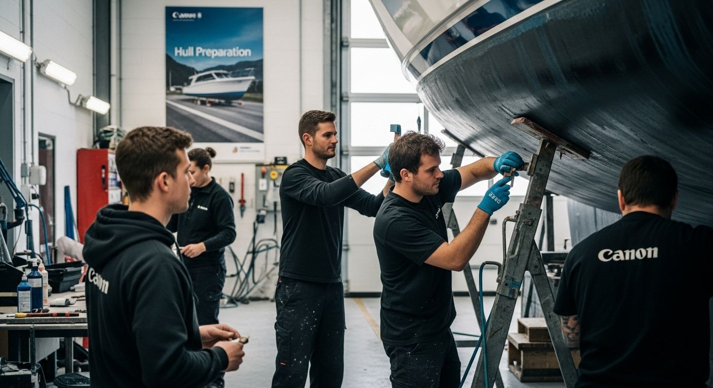 boat hull preparation workshop