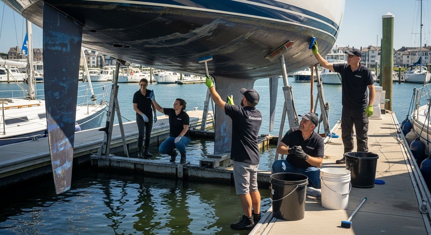 boat bottom cleaning, marina, maintenance tips