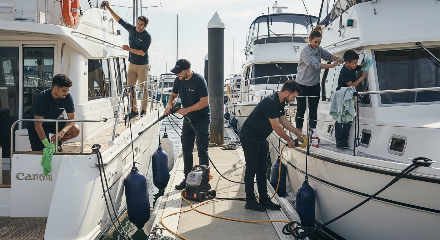 boat cleaning maintenance marina