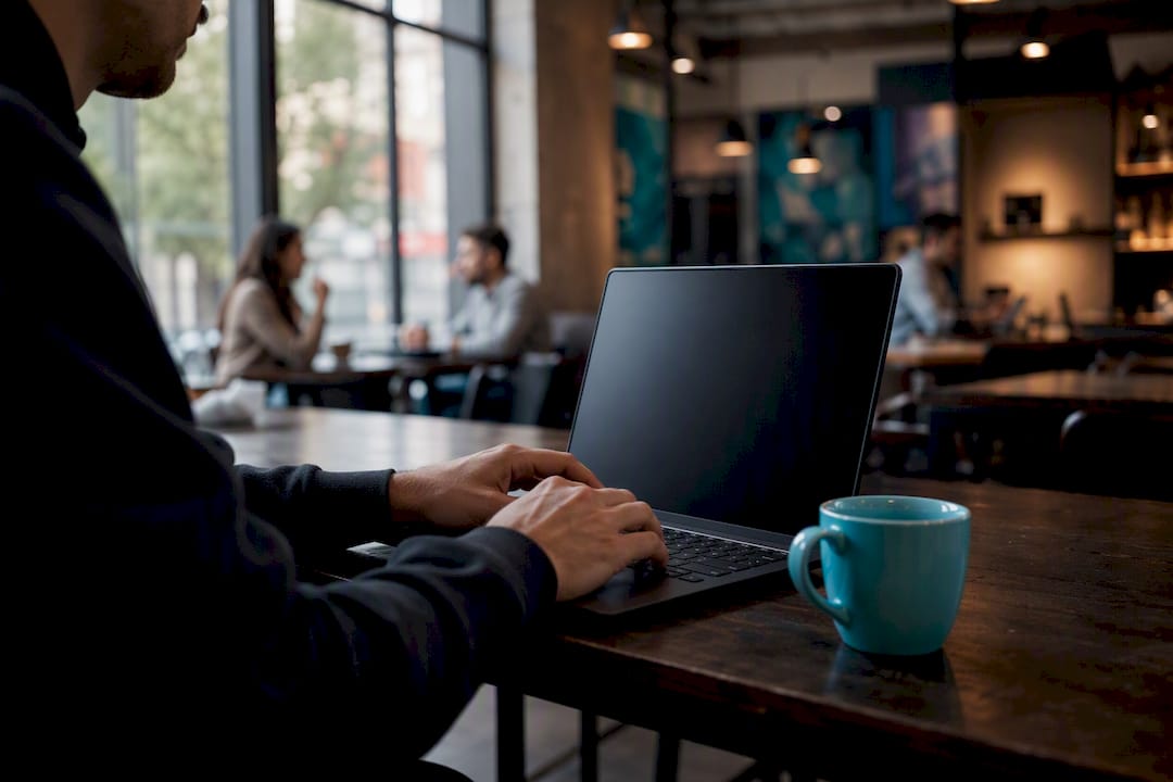 Developer's hands ready to run script on keyboard