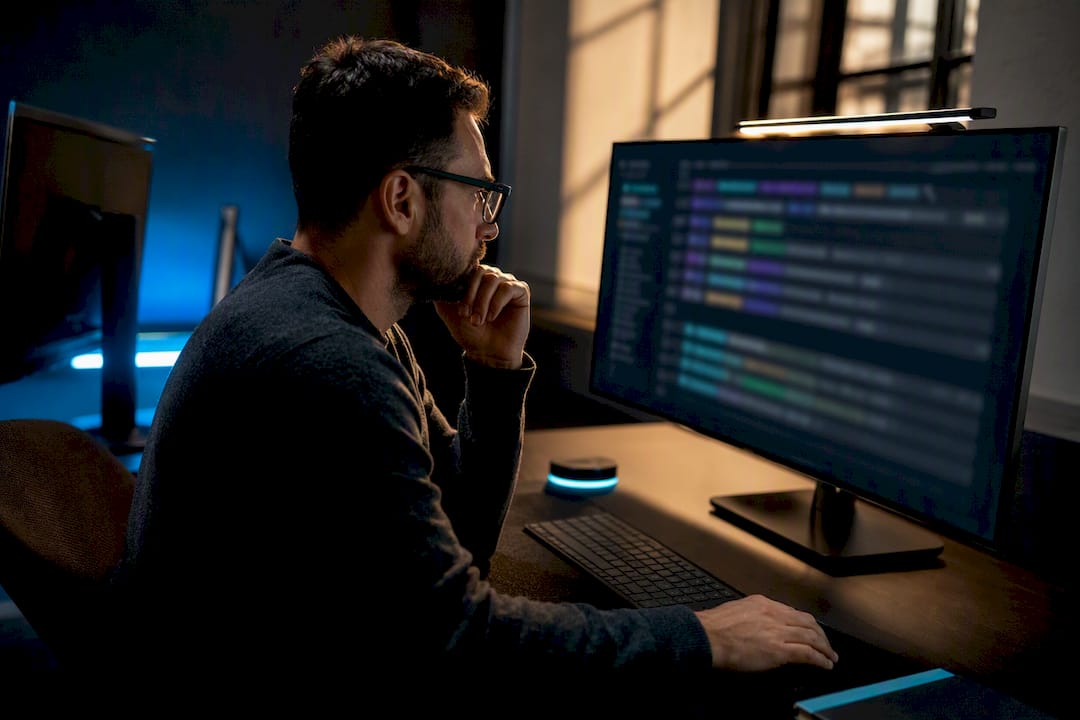 Developer reviewing multilingual message code