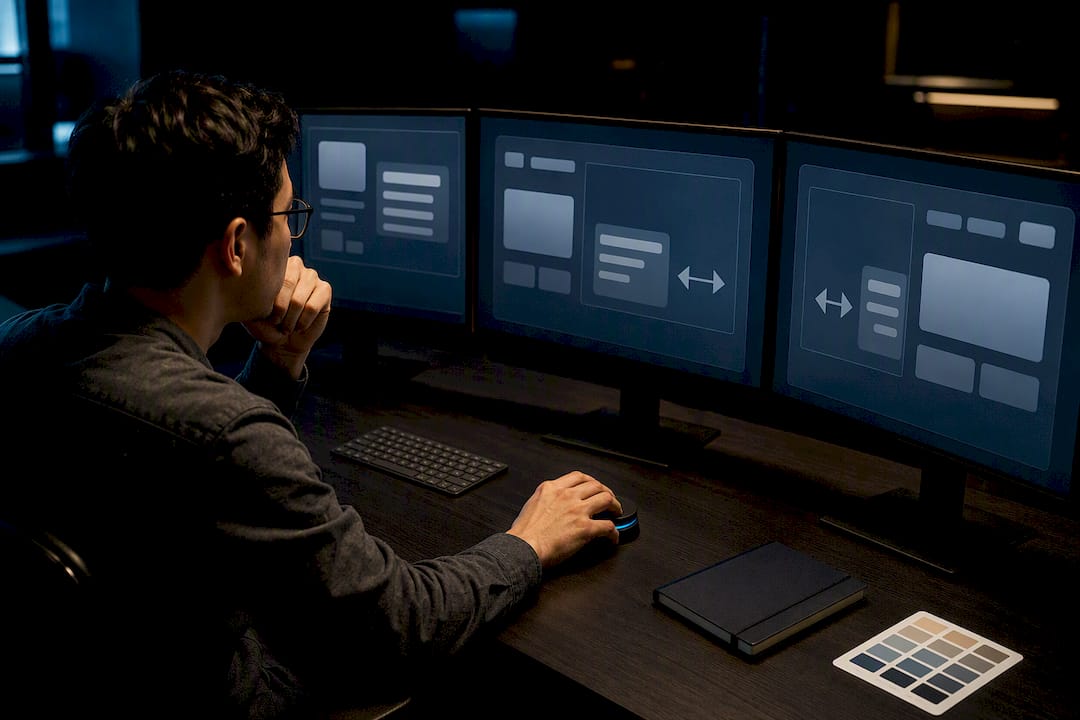 Engineer testing multilingual interface layouts