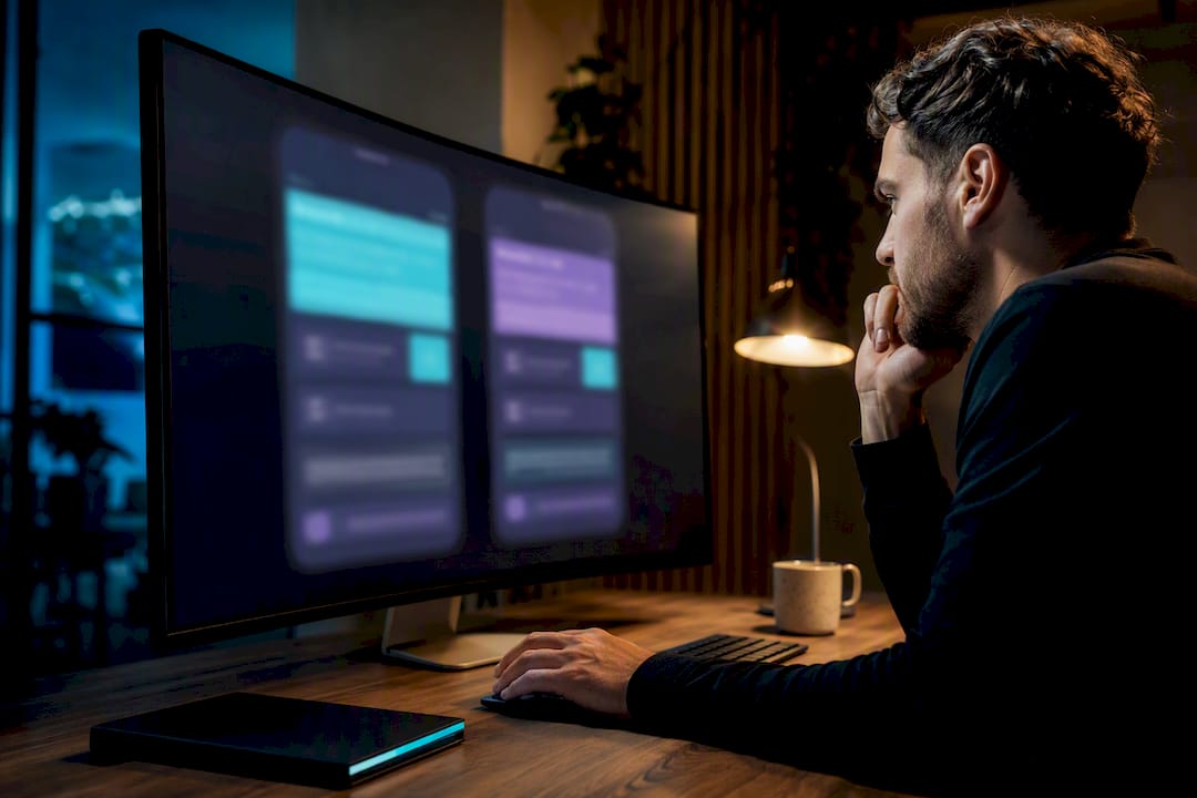 Developer reviewing localized app builds