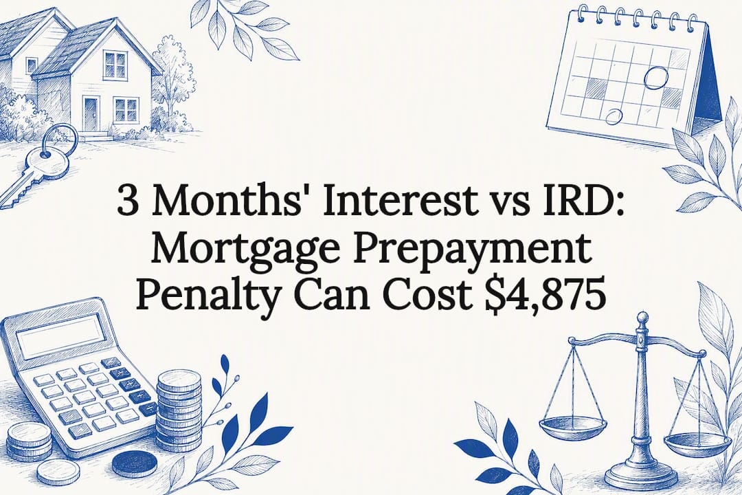 Decorative mortgage penalty title card illustration