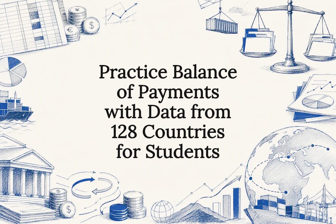 Decorative balance of payments title card