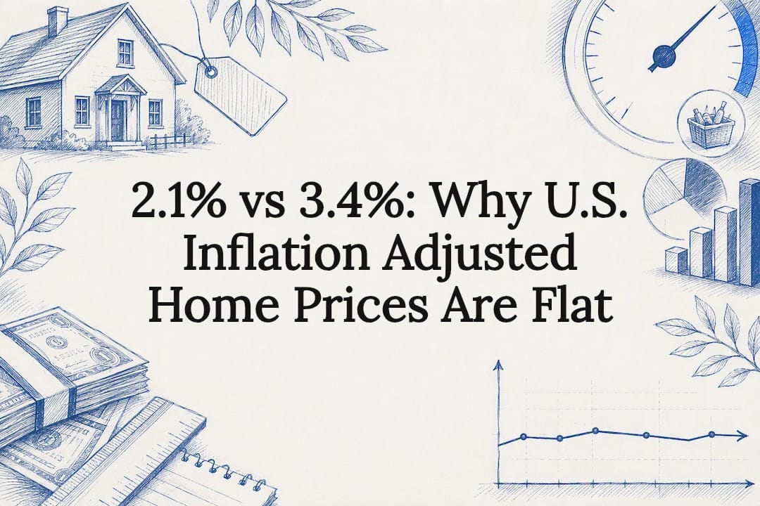 Decorative sketch of flat real home prices