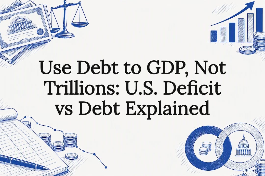 Decorative deficit and debt title card