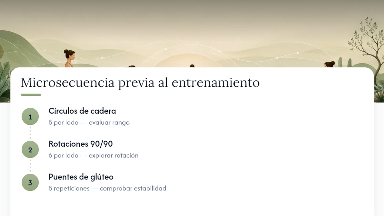 Lo que veo fallar más en quienes empiezan con la movilidad de cadera — overview diagram