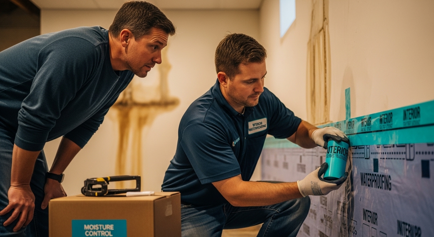 interior waterproofing demonstration
