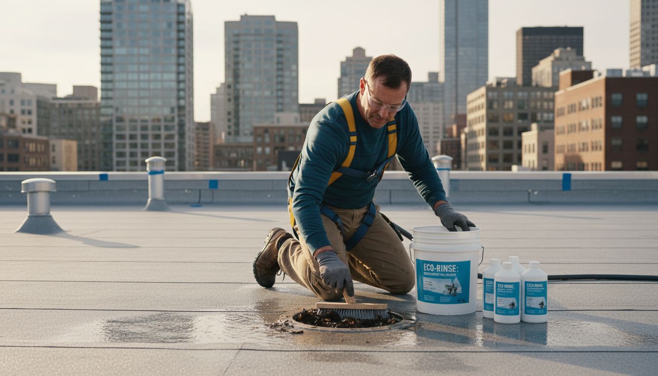 cleaning waterproofed roof