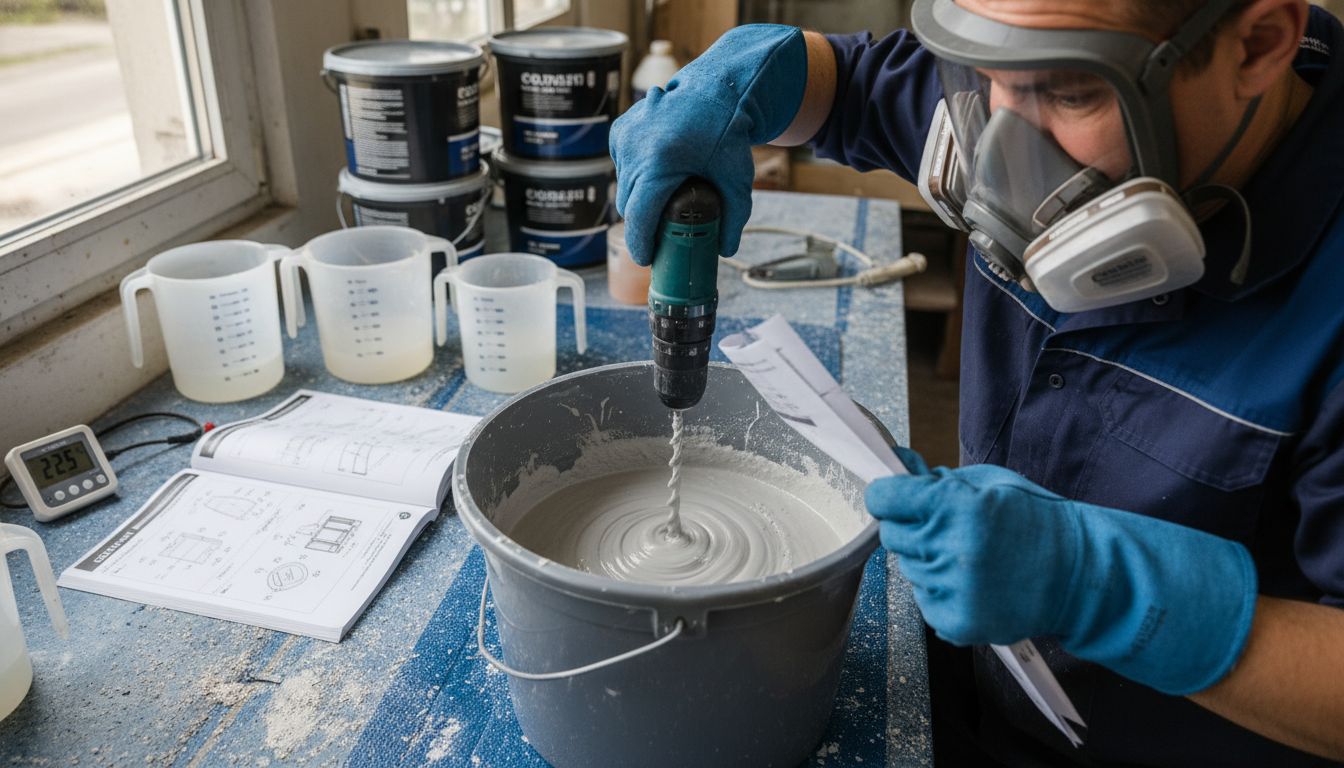mixing waterproofing materials