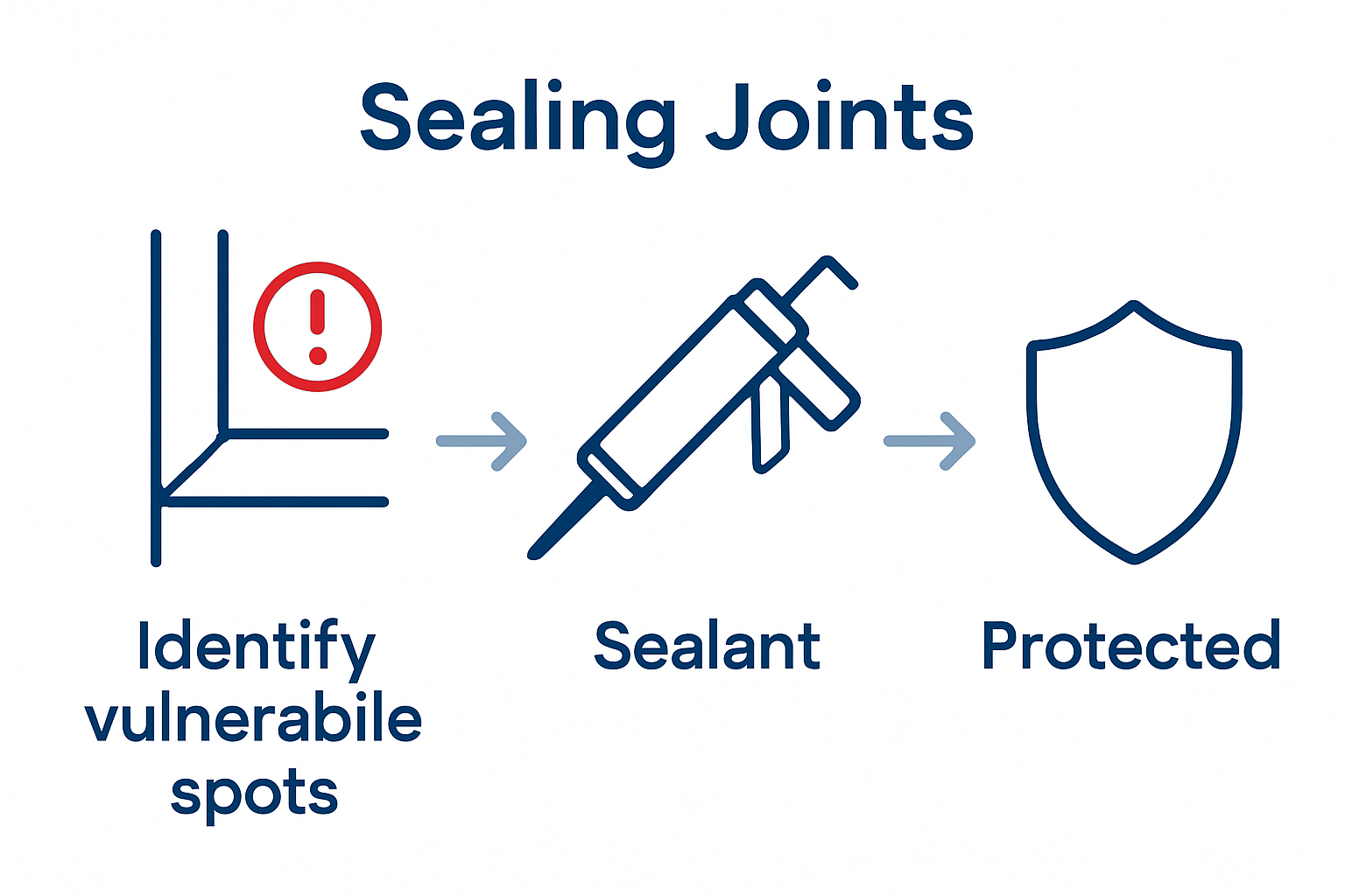 Infographic sealing joints for waterproofing
