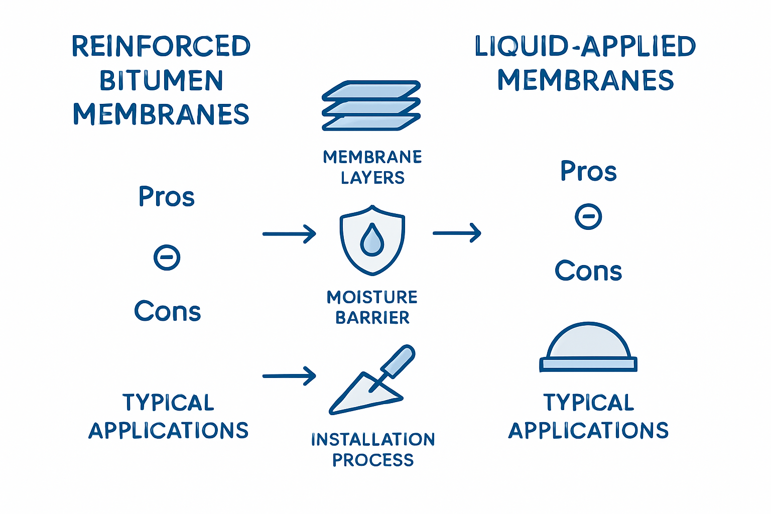 Comparison of waterproofing membrane types
