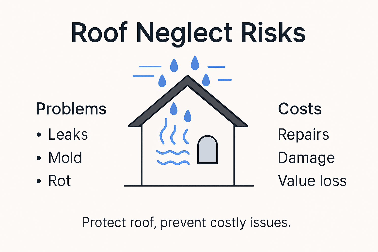 Infographic detailing risks of roof neglect