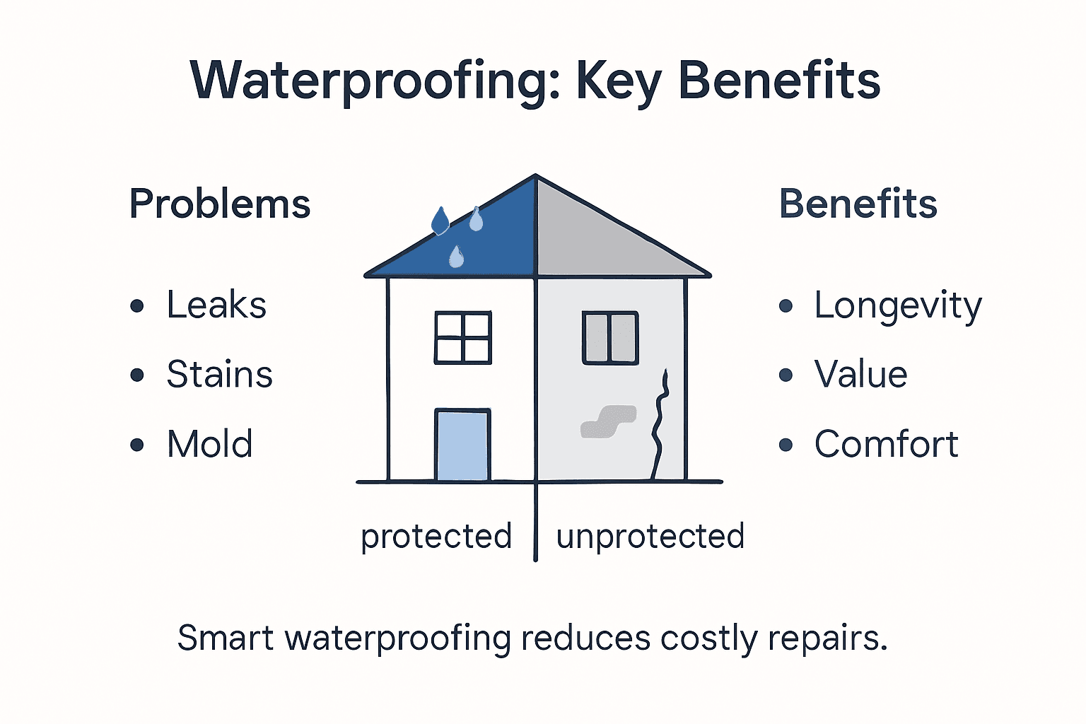 Infographic on waterproofing benefits for property owners