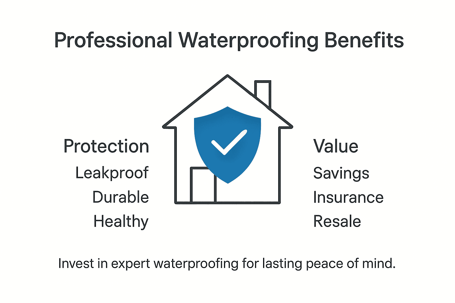 Infographic showing key waterproofing benefits