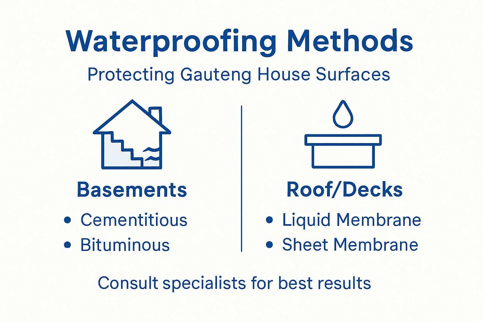 Infographic types of home waterproofing
