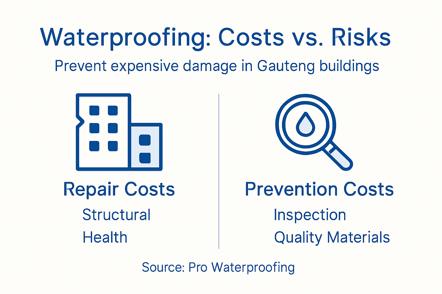Infographic compares waterproofing risks and costs