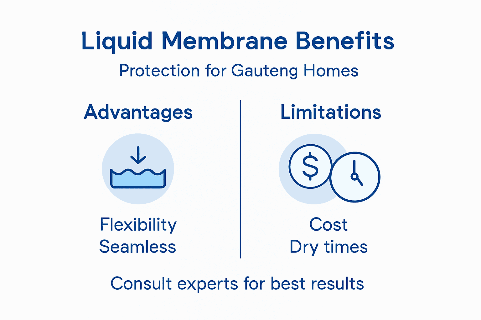 Infographic comparing liquid membrane benefits