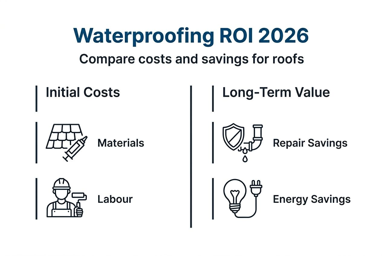 Infographic showing waterproofing costs and savings comparison