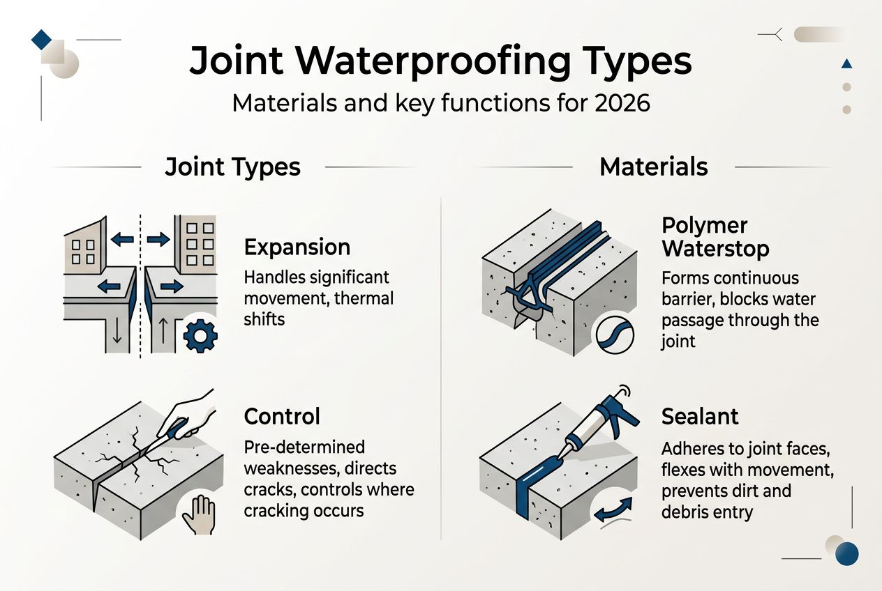 Infographic showing joint types and materials