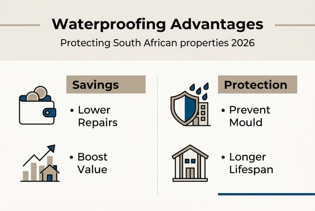 Infographic of property waterproofing key benefits