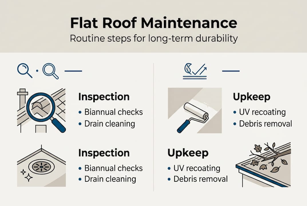 Infographic of flat roof maintenance checklist