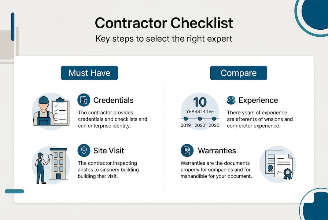 Infographic of waterproofing contractor selection steps