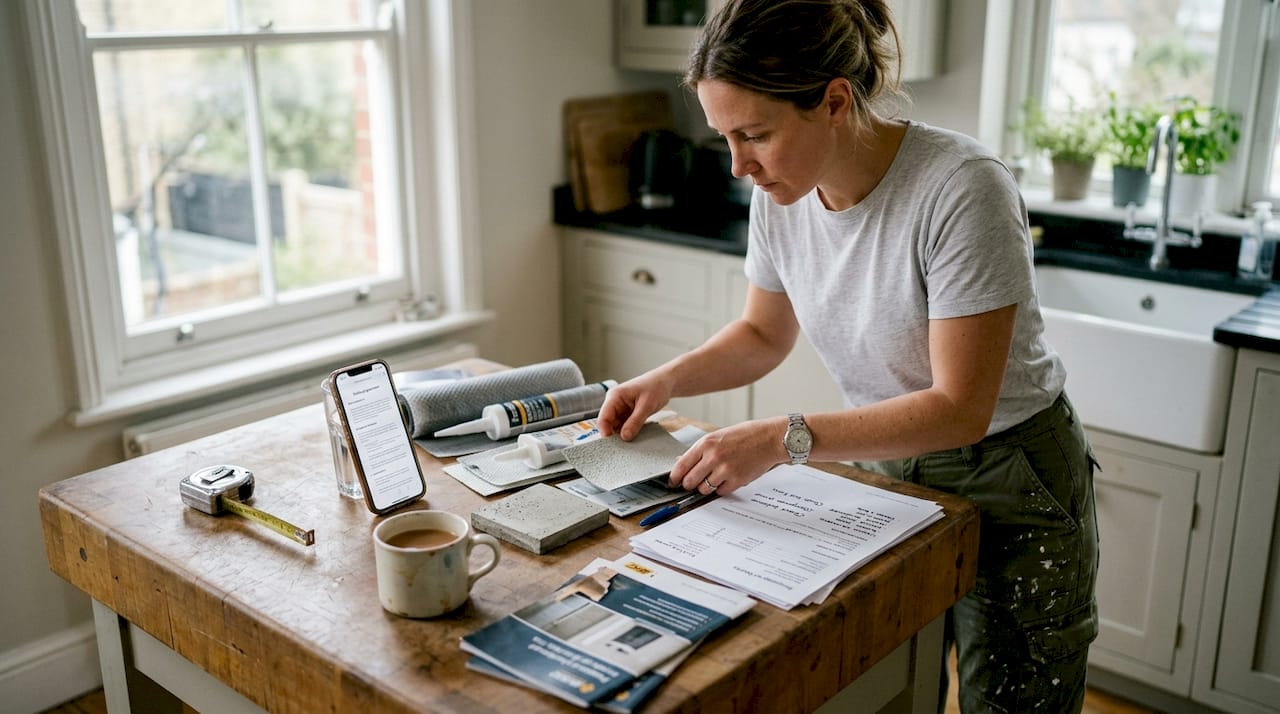 Project manager reviews waterproofing warranties